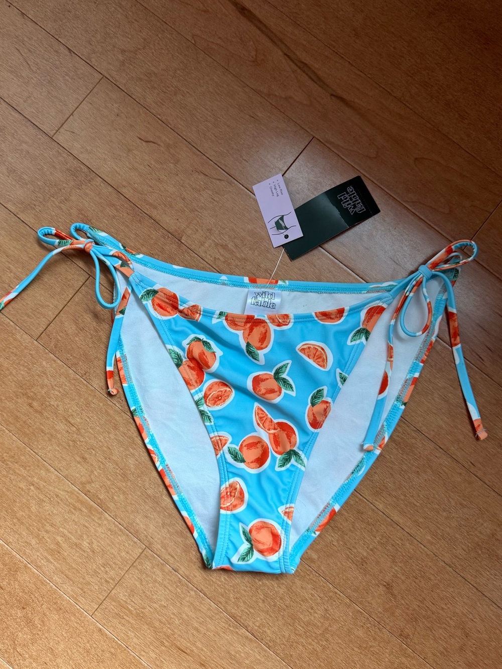 Target Wild Fable Turquoise Peach Print Bikini Bottoms